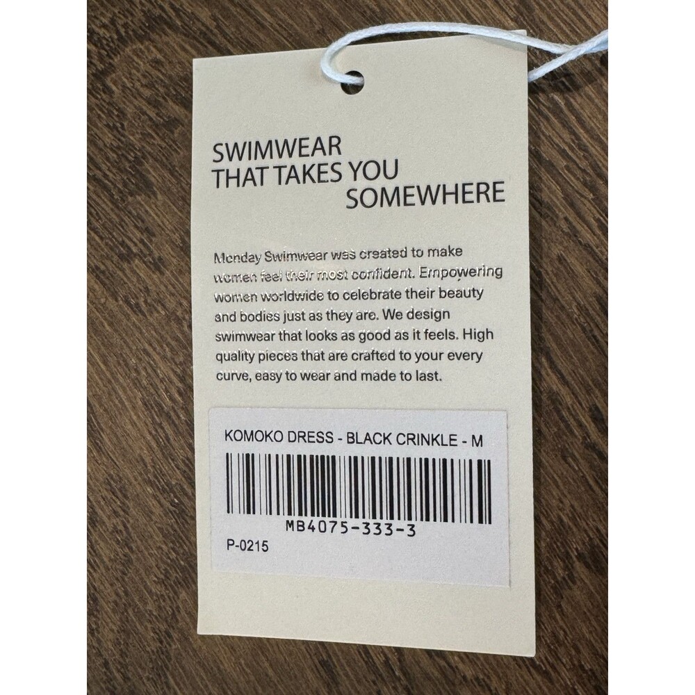 NWT Monday Swimwear Kokomo Crinkle Dress Black Keyhole Back Button cover-up - Picture 4 of 7
